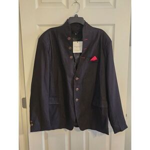 NWT Zune Poar Men's Black Tunic Jacket w/Red Trim Size‎ XXL